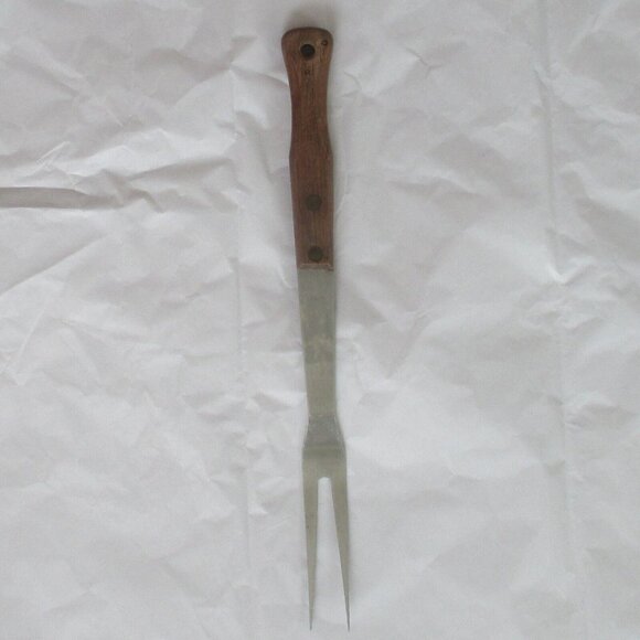 Old Stainless Steel Utensil Grill Fork Tool 13 1/2" - Picture 3 of 5